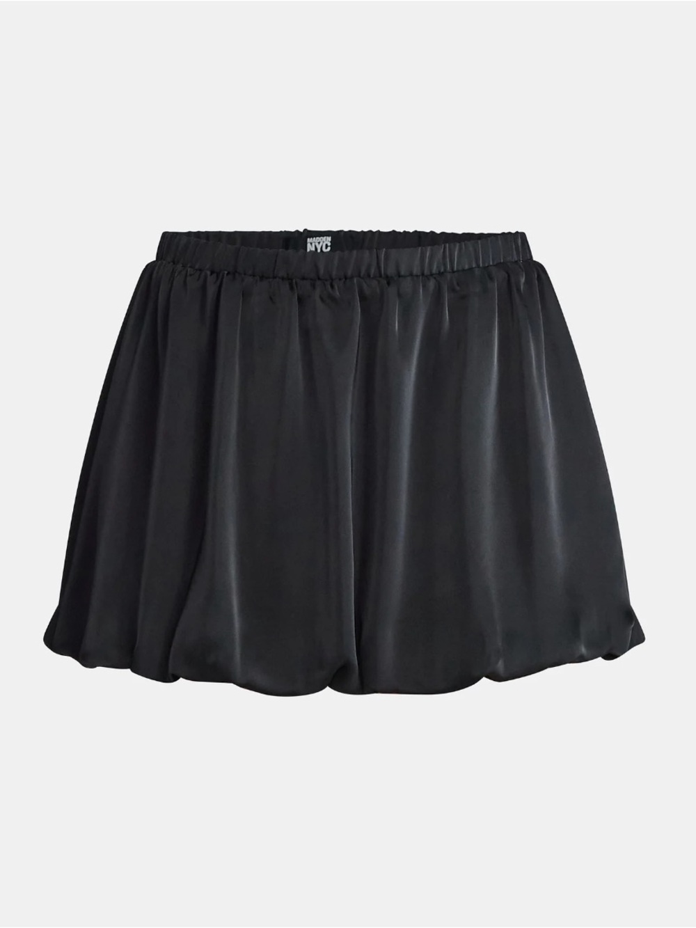 Madden NYC Women's Bubble Hem Satin Mini Skirt